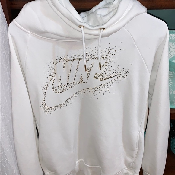 white and gold nike jacket